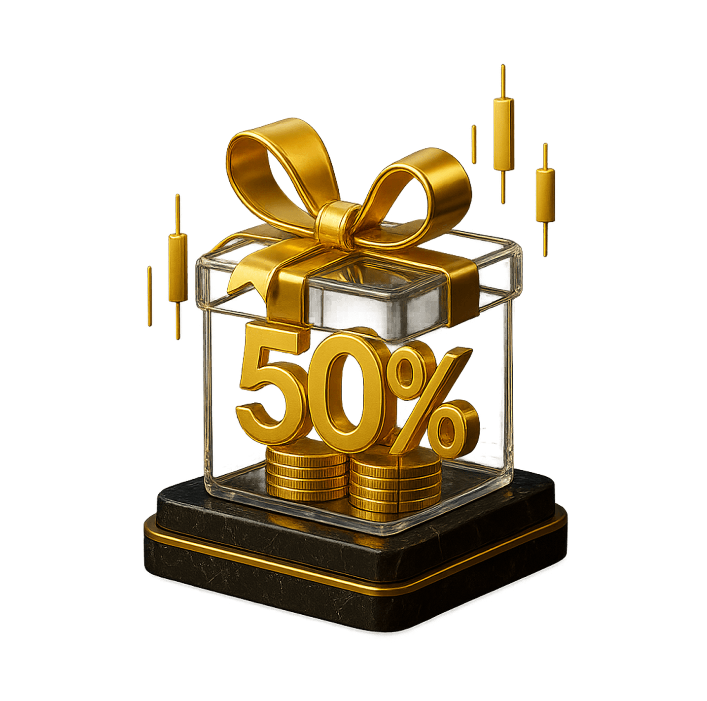 <span style='color: rgba(245, 202, 89, 1);'>50% Bonus <br></span>on each Deposit